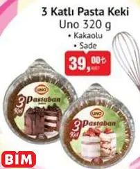 UNO 3 KATLI PASTA KEKİ UNO 3 KATLI PASTA KEKİ